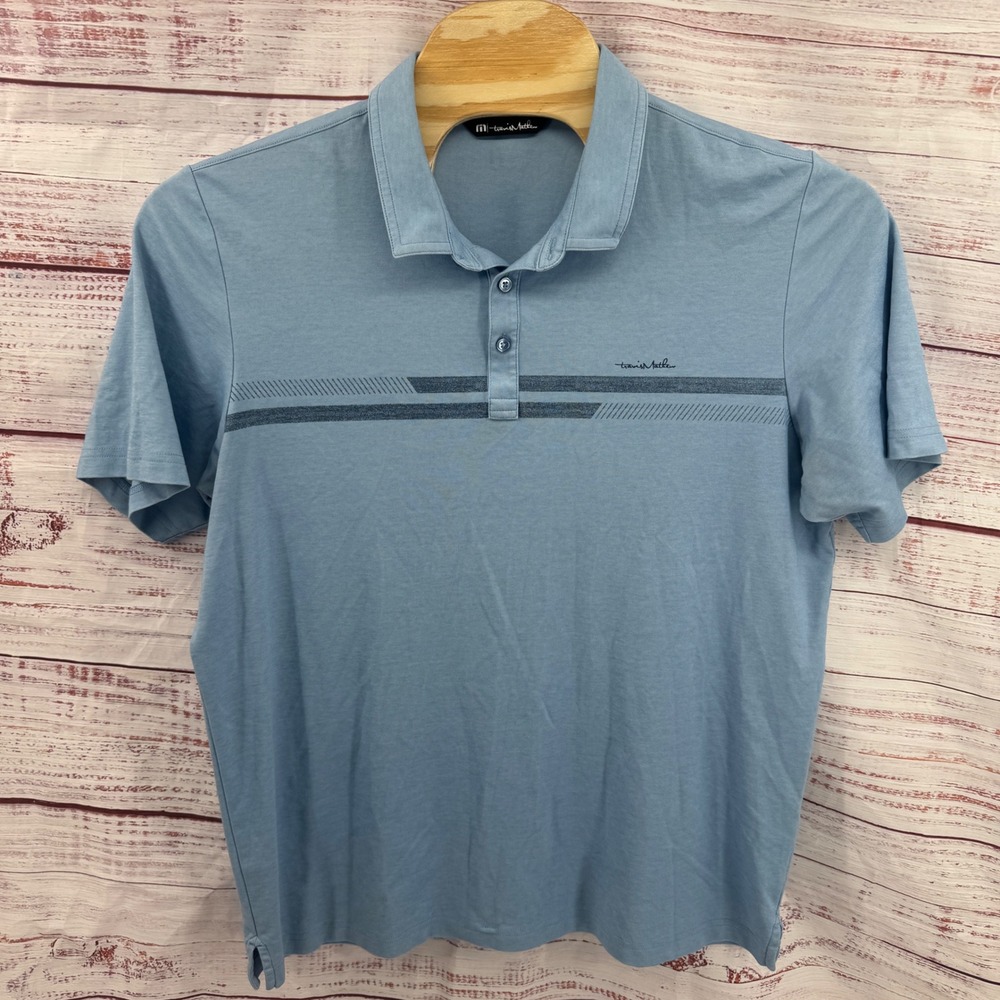 Travis Mathew Polo Shirt Mens 2XL Pima Cotton‎ Blend Stripe Golf Athletic